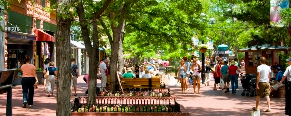 People Walking a Pedestrian Mall